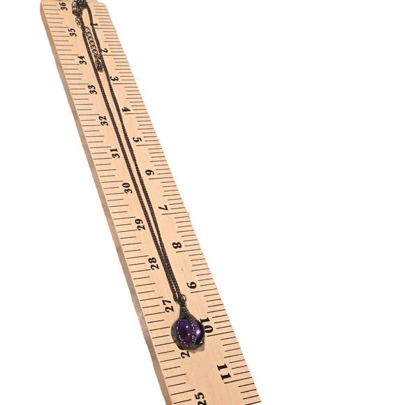 Necklace Handmade Gothic Purple Orb Pendant Claw Cage Chain 18" SKU2376 - Picture 6 of 7